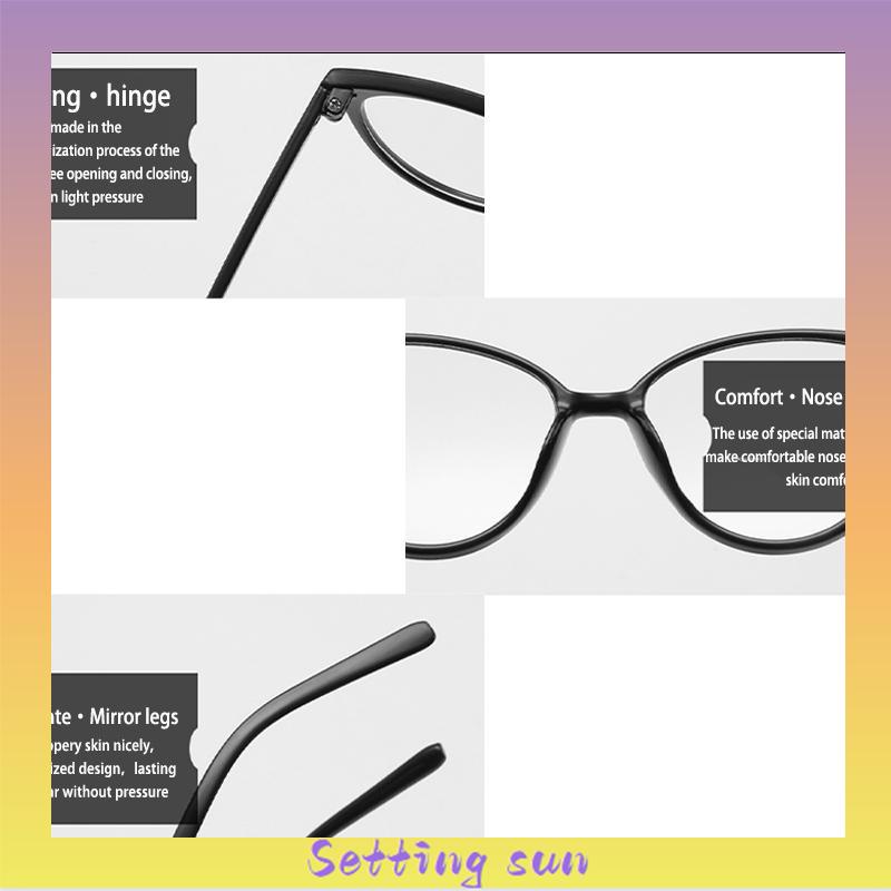 kacamata Korea Wanita Kacamata Anti Radiasi Retro Wanita Fashion Cat Eye Eyeglasses Versatile Optical Glasses UV400 Bingkai TN