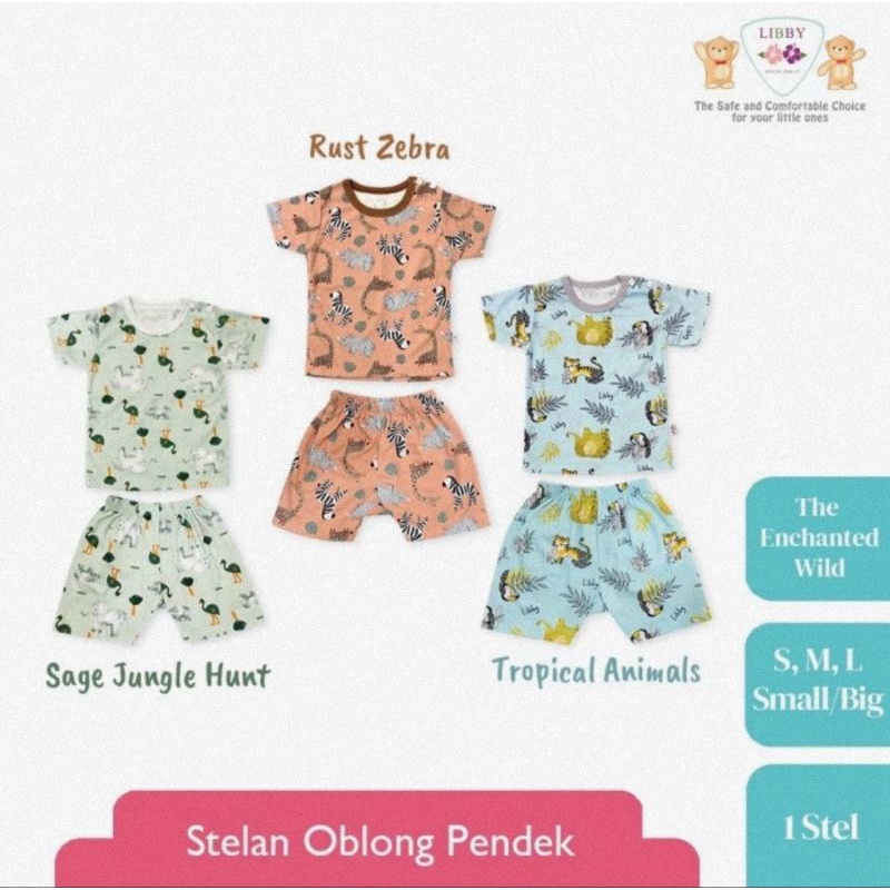 Libby Setelan Oblong Lengan Pendek Celana Pendek Kancing Pundak Enchanted Wild