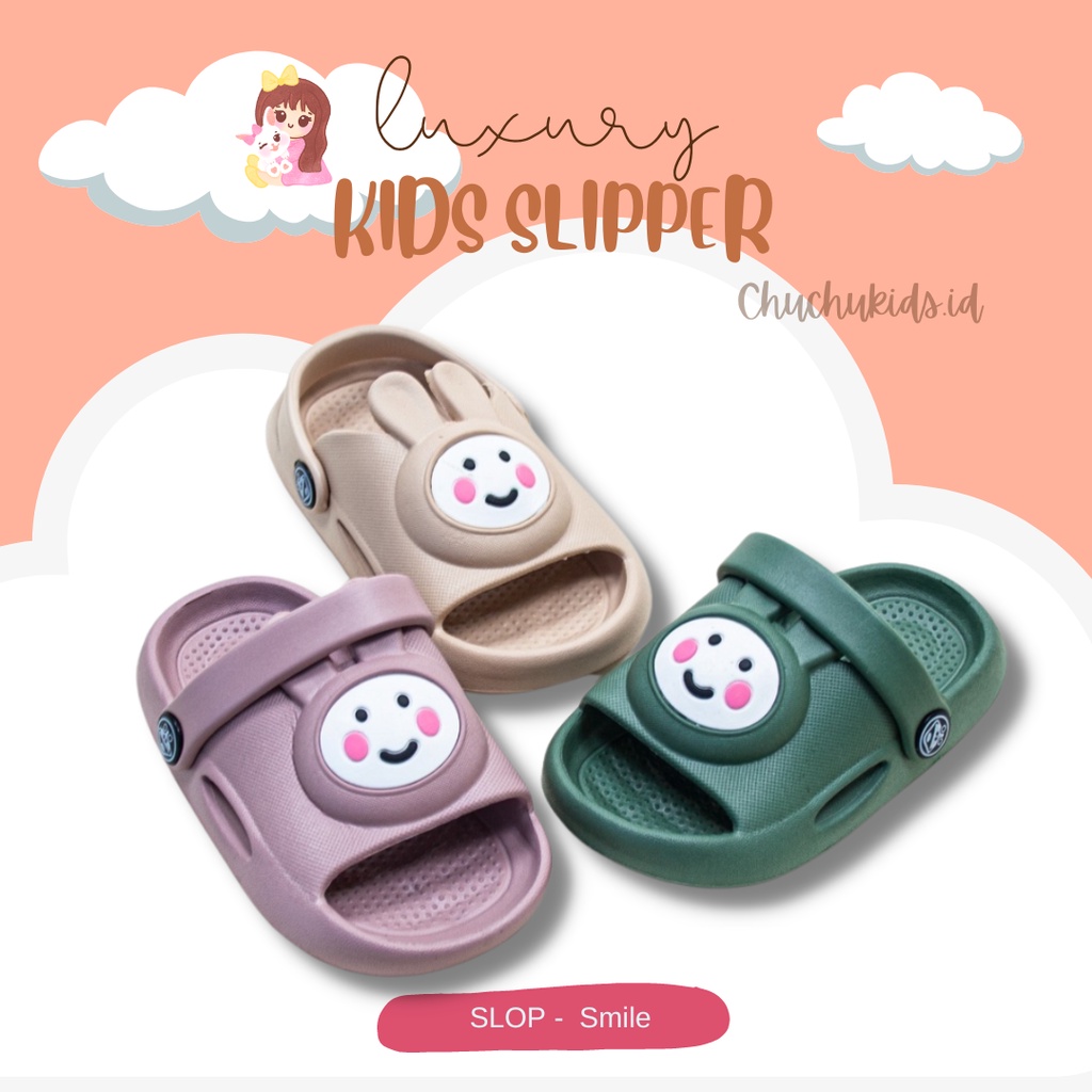 Sandal Anak Perempuan Sandal Selop Bahan Karet Motif Boneka Kelinci Sepatu sandal slop anak cewek