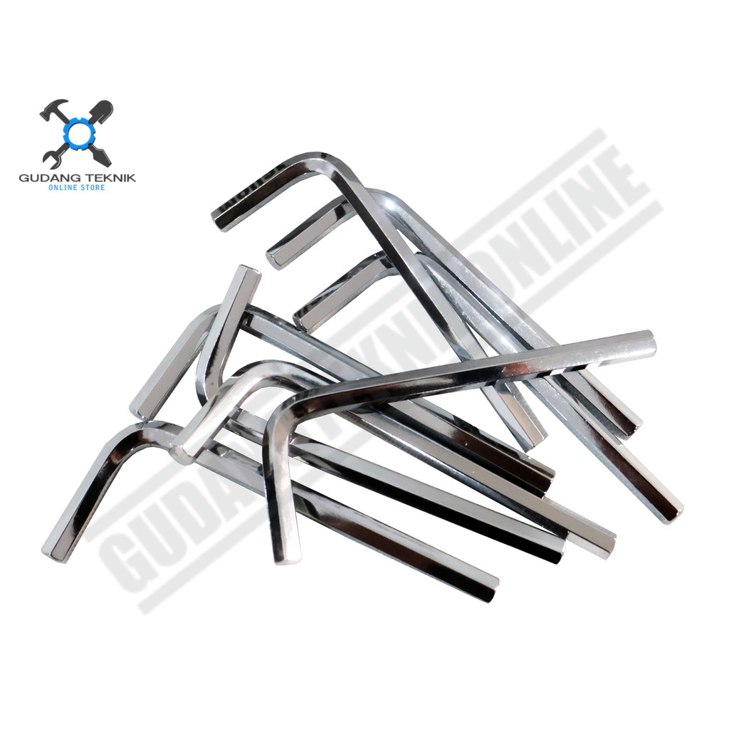 Kunci L Pendek 3mm 4mm 5mm 6mm 8mm MOLLAR SATUAN - Hex Key CRV Short Segi 6 ECERAN 3 4 5 6 8 mm MOLLAR
