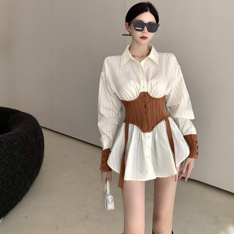 Tunik Wanita Salur Pinggang Karet Rajut Premium