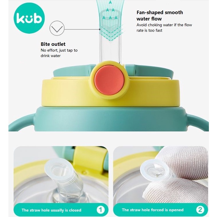 KUB Double Lid Thermal Insulation Straw Cup 260ml - Botol Minum Anak Bayi tahan Panas - Thermos Bayi