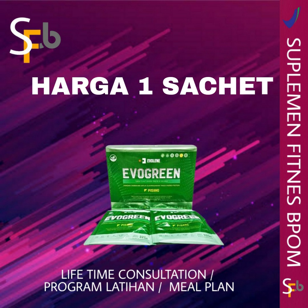 EVOLENE EVOGREEN 1 Sachet 1 SERVING Evolene Plant Based Protein Vegan Friendly