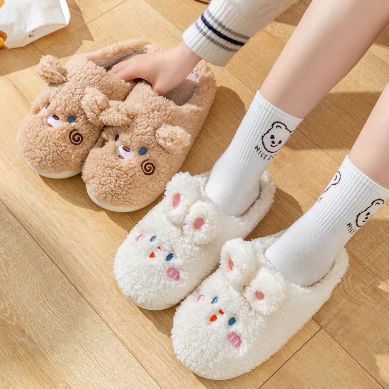sendal rumah kamar tidur sandal bulu indoor slippers anti slip couple pria wanita dewasa perempuan k