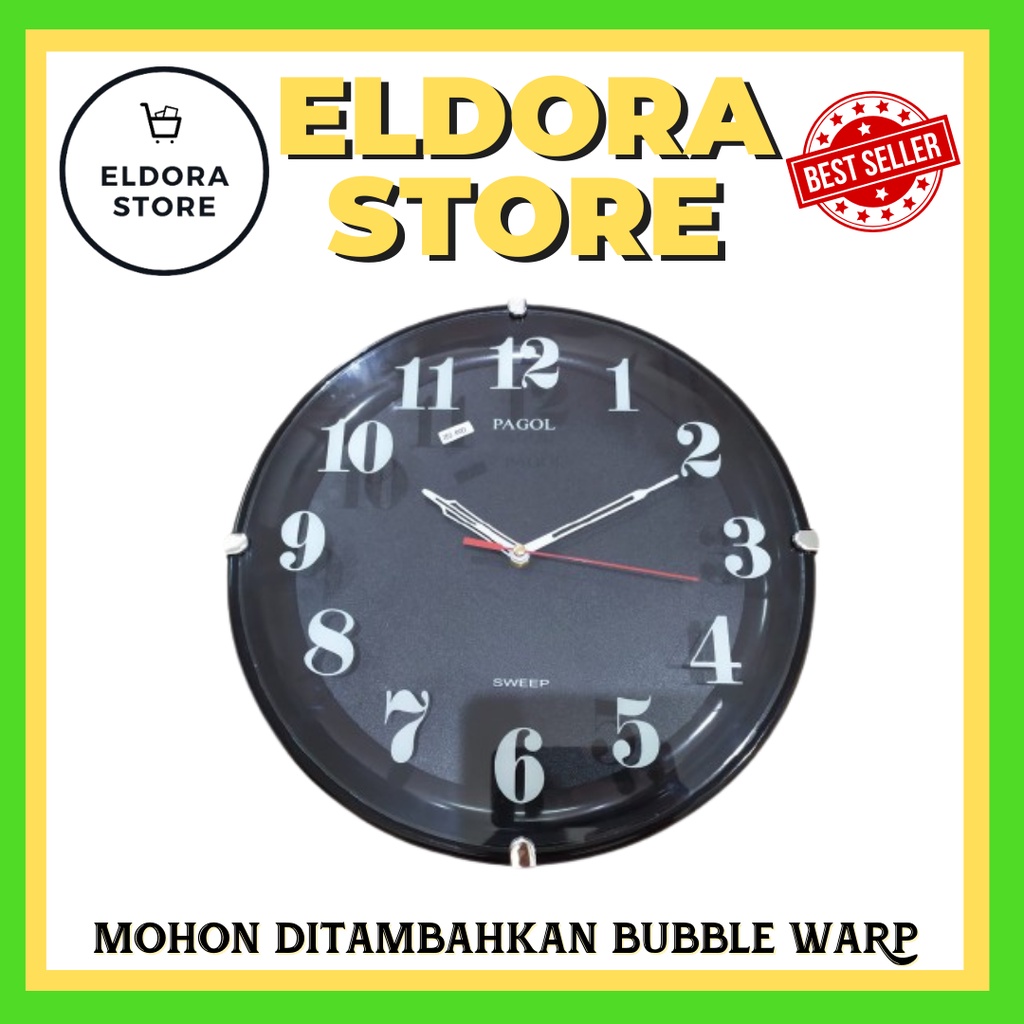 Jam Dinding Pagol PGWS 331 K31 Hitam Best Seller | Jam Dinding Pagol | Jam Dinding