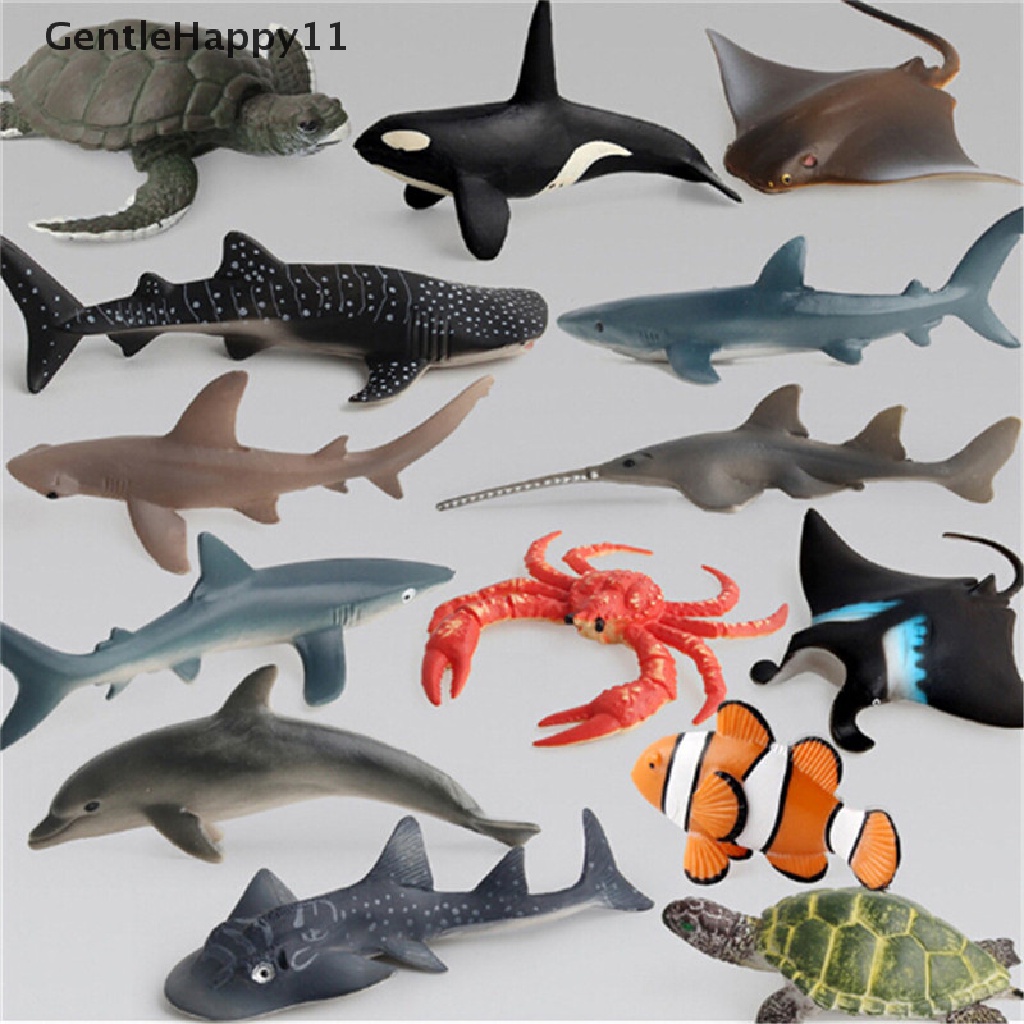 Gentlehappy Ocean Sealife Animals Whale Turtle Shark Model Mainan Hadiah Edukasi Anak id