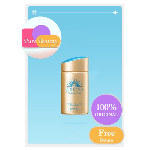 Anessa Perfect UV Sunscreen Skin Care Milk EXP2025 SPF 50+ PA++++ 60ml Anti-kerutan Melembabkan kulit ❤ 100% Original ❤