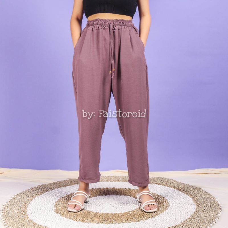 Baggy Pants Crinkle Airflow Premium / Luna Pants Jumbo Crinkle Airflow Premium / Jorali Pants Crinkle  Airflow Premium / Celana Wanita Bahan crinkle Anti Lecek