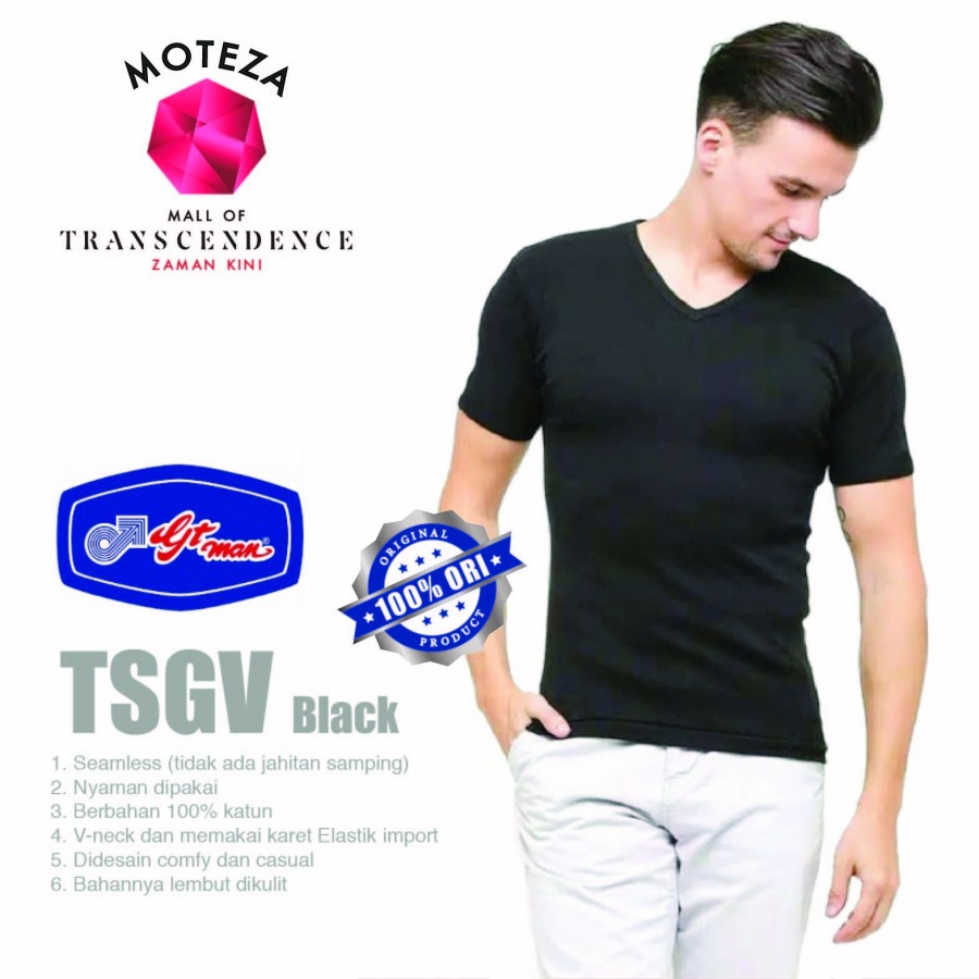 Moteza Kaos Dalam Dewasa GT Man - 302B / 302 B / GTT 01 / GTS 01 / TSGV - Putih / Hitam