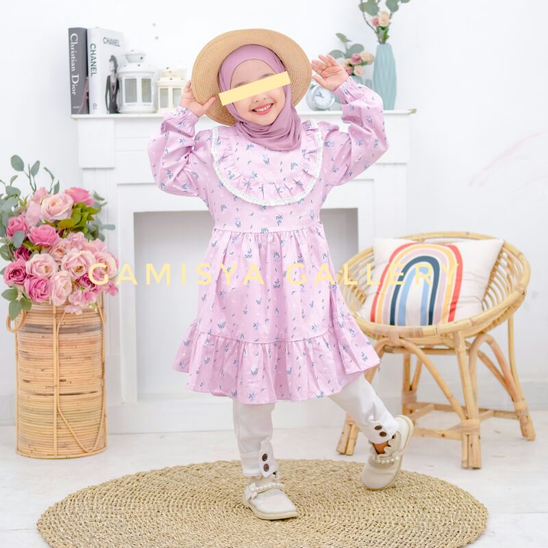 [SALE] Tunik Anak Perempuan (TUNIK ONLY) / Baju Lebaran / Baju Mengaji Katun Jepang 3-11 Tahun (PINK