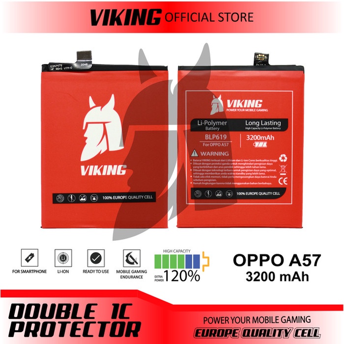 BATERAI VIKING OPPO A57 - A39 BLP619 DOUBLE POWER