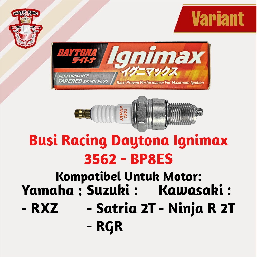 Busi Racing Beat Vario Karisma Supra X 125 Scoopy Verza PCX New MegaPro Genio Deluxe Blade Revo absolute CBR ADV 150 250R DAYTONA IGNIMAX 3390