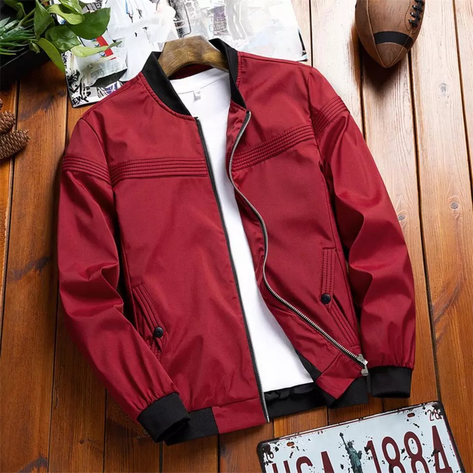 Jaket Pria Bomber Casual Jaket Pria Pamplet Garis Jaket Pria Keren Casual