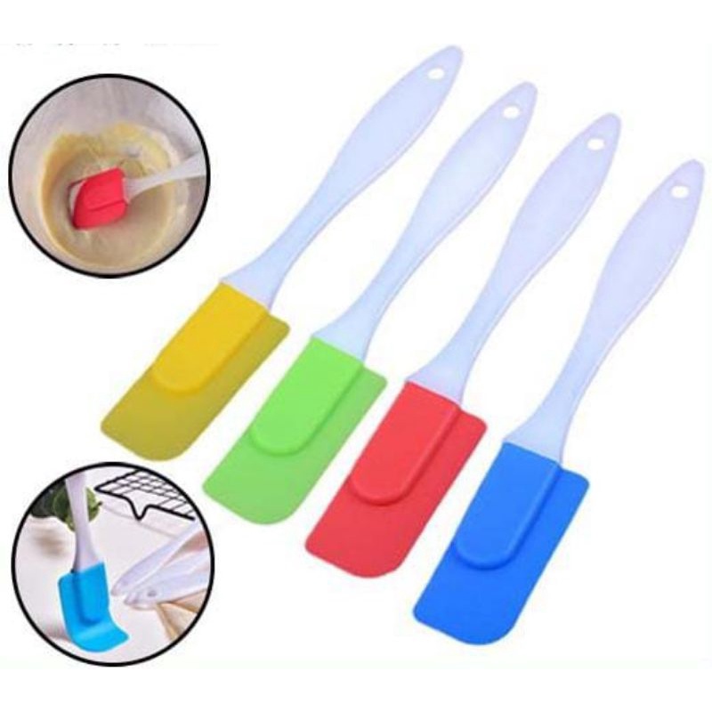 SPATULA MASAK SILICON TAHAN PANAS SPATULA OLES ADUK ADONAN KUE ANTI LENGKET FOOD GRADE