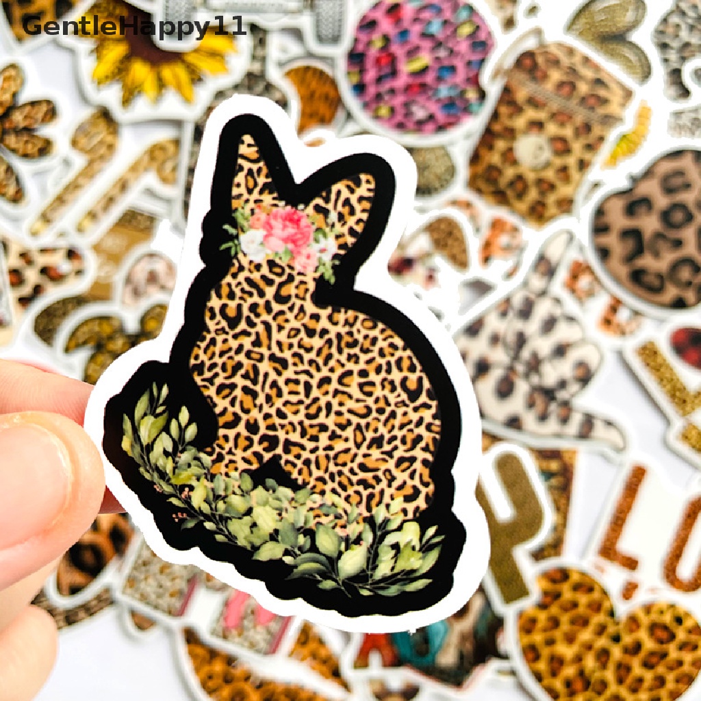 Gentlehappy 50Pcs Stiker Leopard Fashion Untuk Skuter Sepeda Ponsel Notebook Tas Travel id