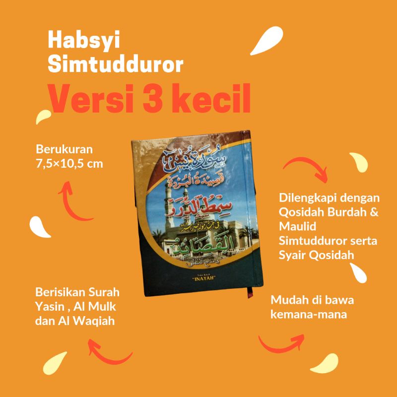 Habsyi Bundel Versi 3 Inayah Ukuran SAKU / KECIL . Buku Maulid Habsyi Simtudduror Syair Lengkap Yasi