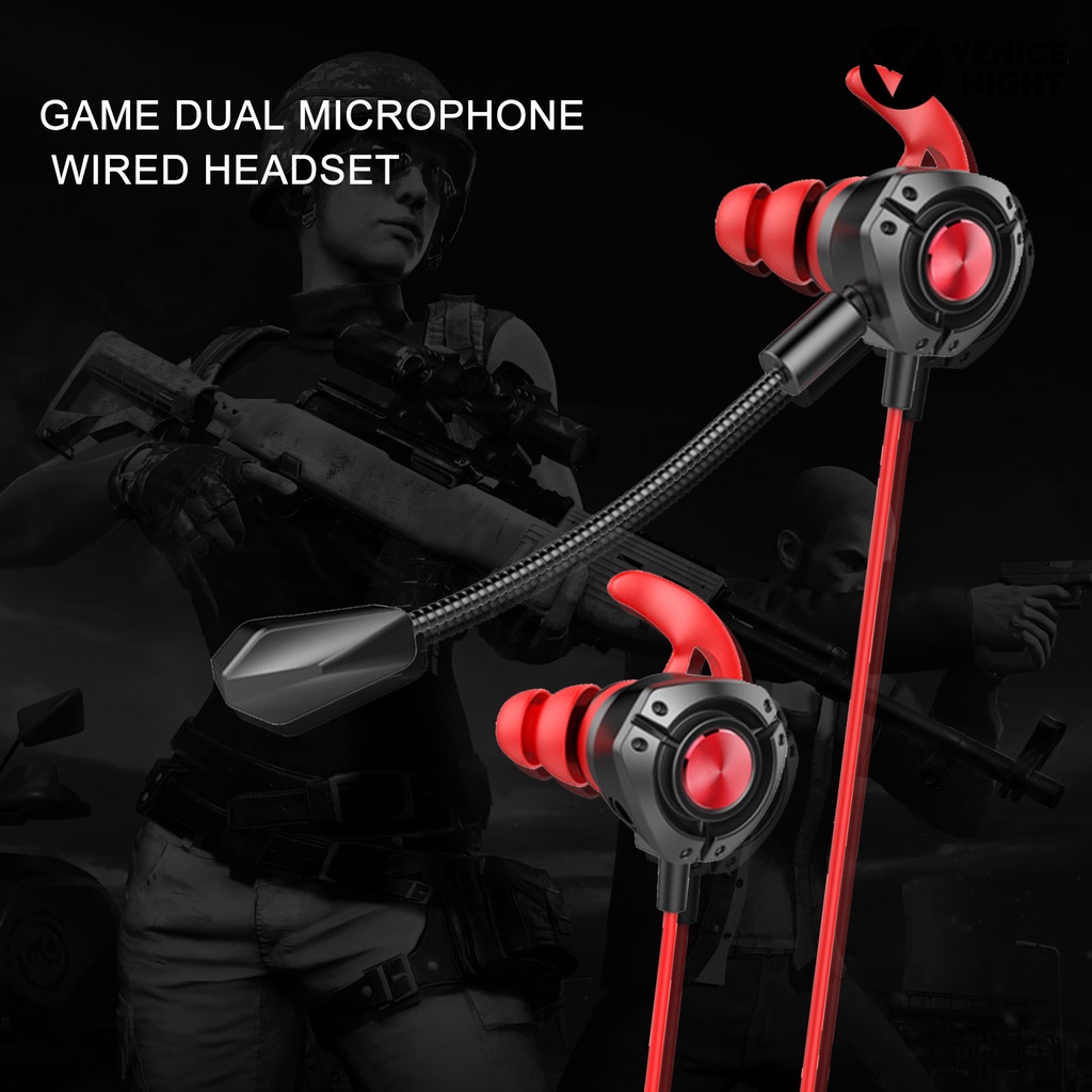 (VNEP) (Berkabel) G22 Earbud High Fidelity Intelligent Noise Reduction Ringan 3.5mm Stereo Olahraga In-ear Earbud Gaming untuk Panggilan