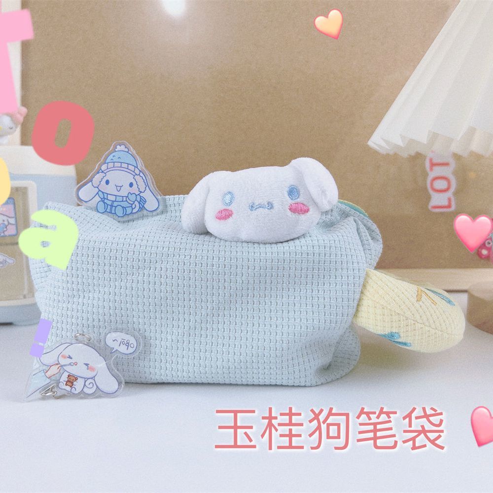 ♞∋Sera Xiaohongshu Sanrio kotak pensil berkapasitas besar gaya warna permen Jepang tas penyimpanan alat tulis siswa bernilai tinggi