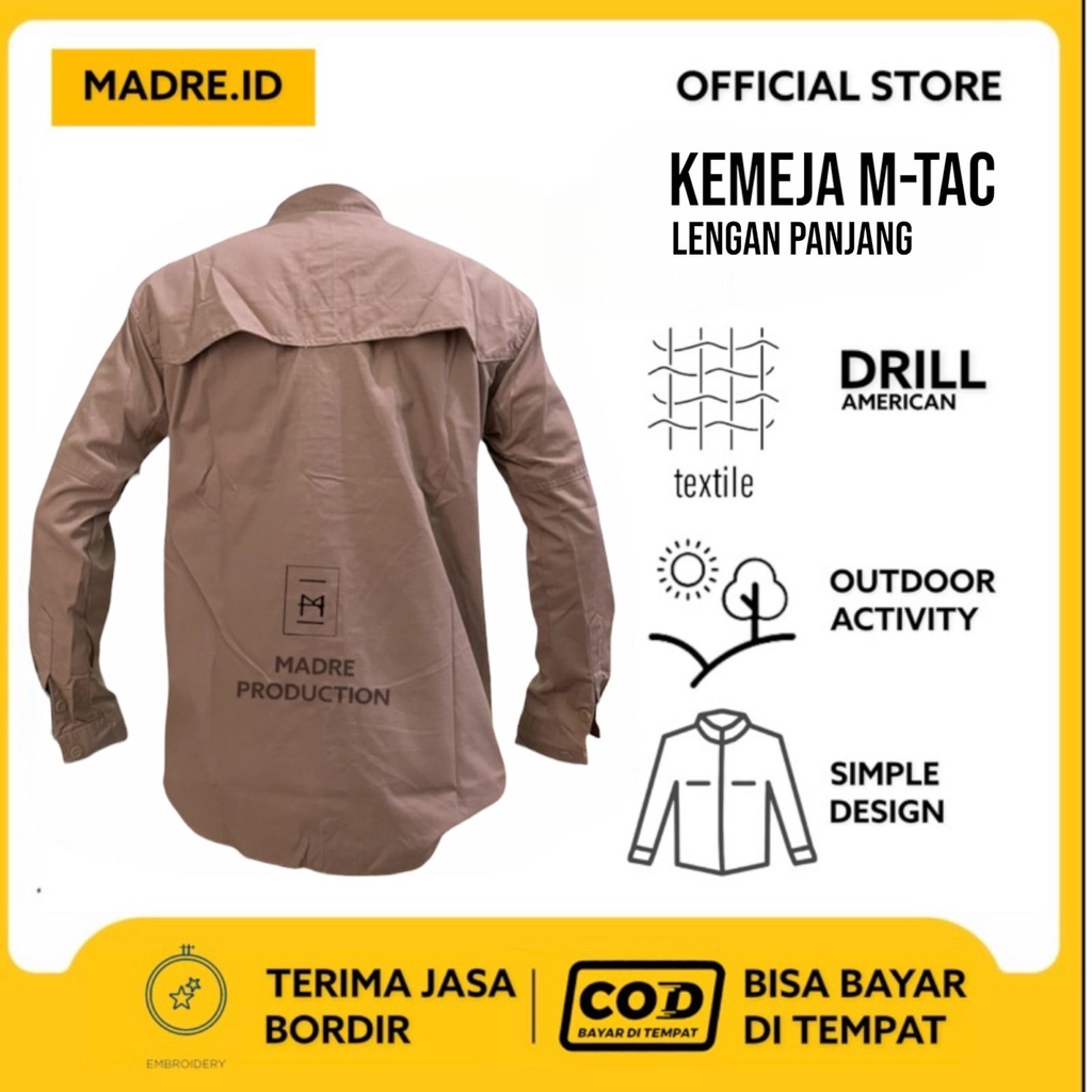 KEMEJA TACTICAL R-TAC LENGAN PANJANG - KEMEJA PDL LENGAN PANJANG - KEMEJA LAPANGAN TANGAN PANJANG