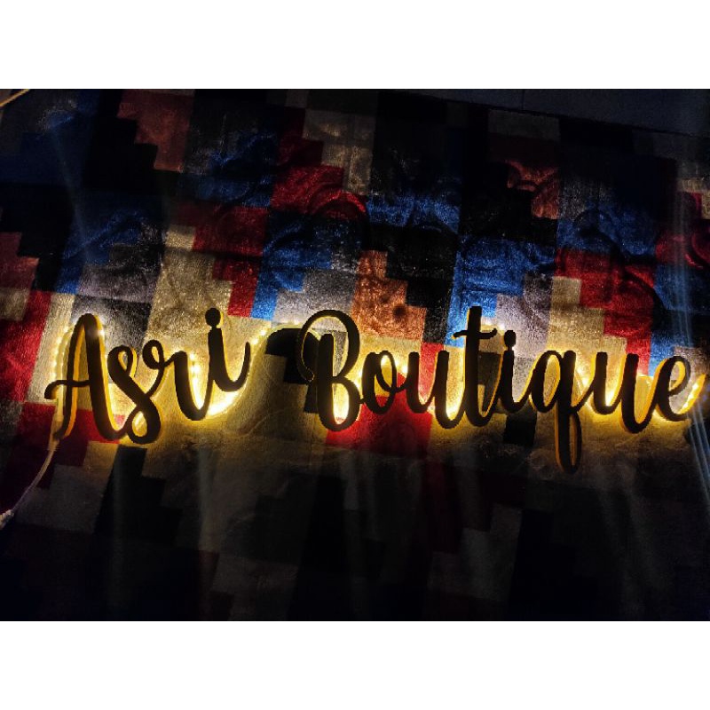 Costum Nama 3D kayu Pakai Lampu LED Perhuruf