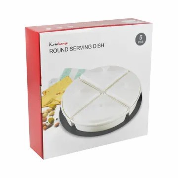 Ace Krishome Wadah Saji Putar Keramik 4 Sekat Kompartemen Dengan Stand Asli Original