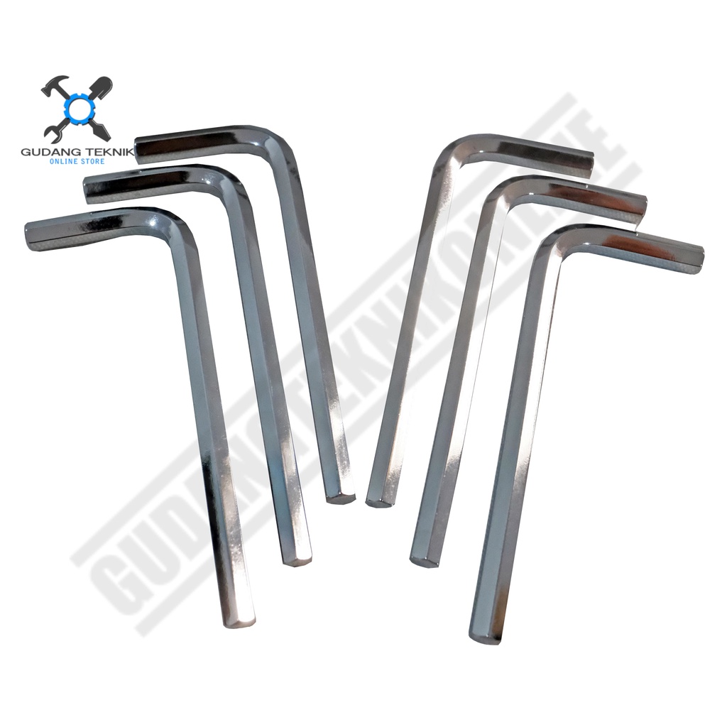 Kunci L Pendek 3mm 4mm 5mm 6mm 8mm MOLLAR SATUAN / Hex Key CRV Short Segi 6 ECERAN 3 4 5 6 8 mm MOLLAR