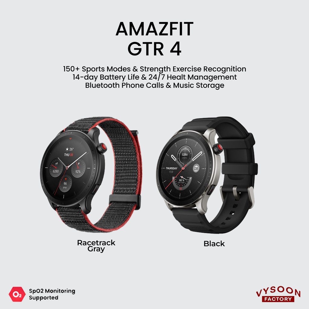 Amazfit GTR 4 Smartwatch Bluetooth Call GPS SpO2 150+ Sports Modes