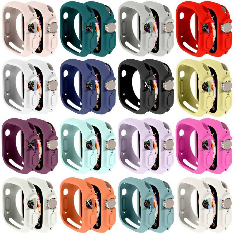 Casing Silikon Apple Watch Seri 8 7 6 5 4 3 2 1 SE2 Ukuran 49mm 45mm 41mm 42mm 40mm 38mm Bumper