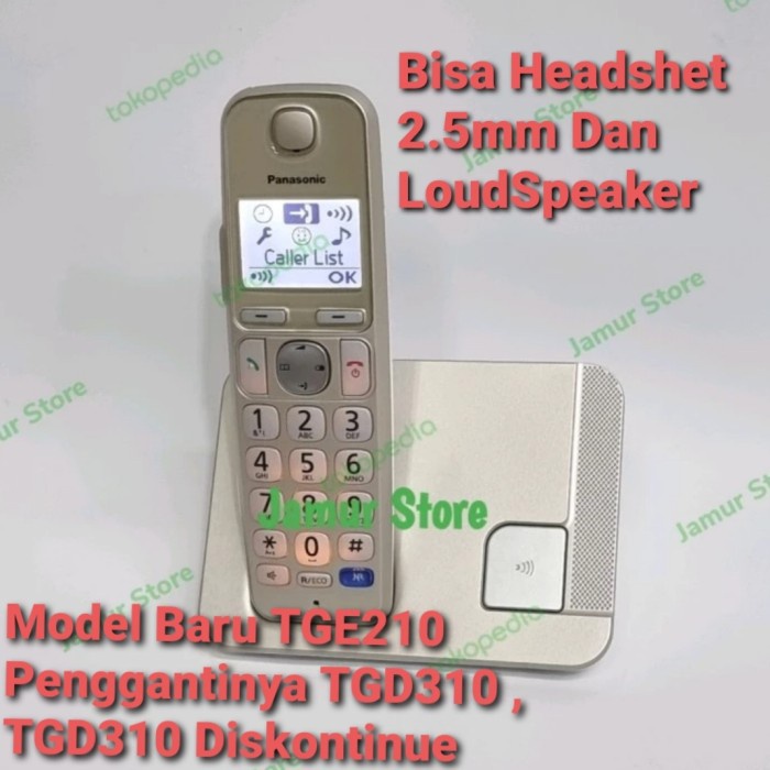 {AbdiStore} Telephone Wireless Panasonic KX-TGD310CX - Black - KX-TGE210 Gold Murah