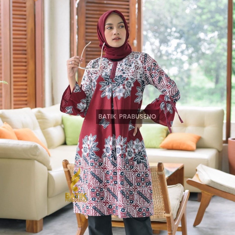 Batik Prabuseno - WIDURI Tunik Batik Wanita Lengan Panjang
