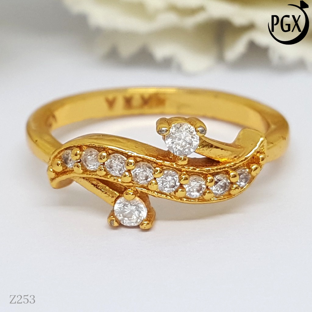 PGX Cincin Xuping Wanita Perhiasan Lapis Emas Aksesoris Fashion Premium - Z253