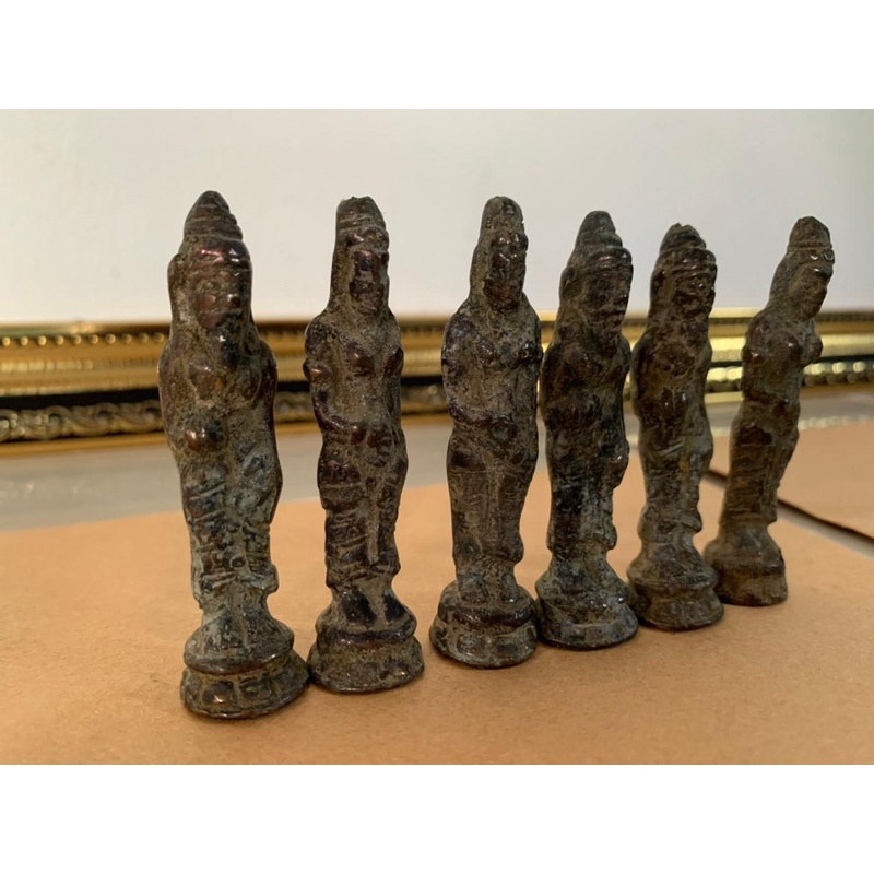 Patung Kuno Kecil Asli Temuan Langka 6pcs Perunggu