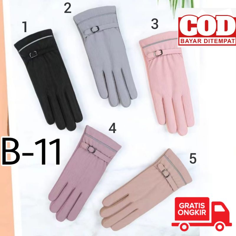 Sarung Tangan Wanita Full Finger Touch Screen Bahan Halus B-11