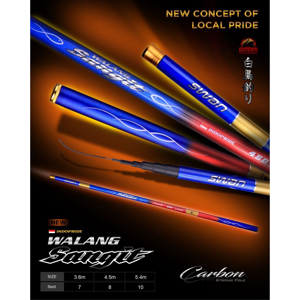 TEGEK CARBON RUAS PANJANG SWAN WALANG SANGIT PANJANG 450