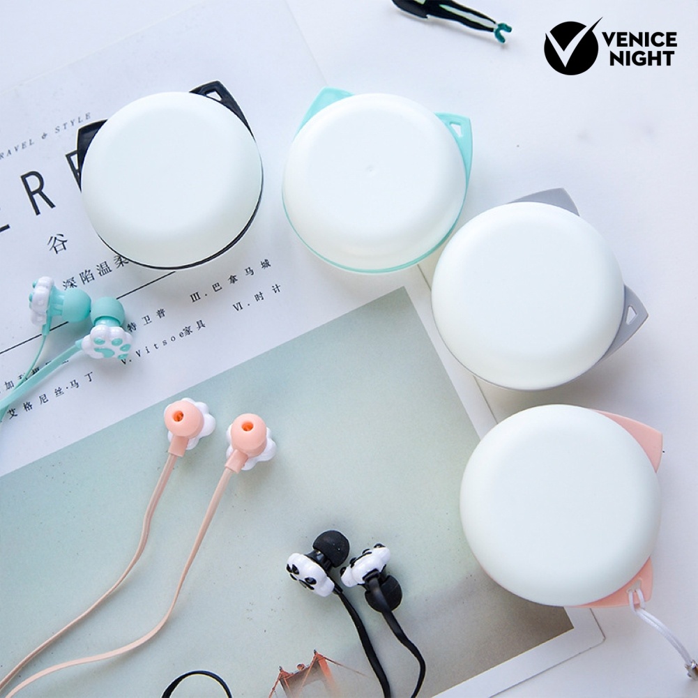 (VNEP) (Berkabel) Earphone Lucu Nyaman ABS Cat Claw 3.5mm Permainan Musik Sport Earphone Penggunaan Sehari-hari