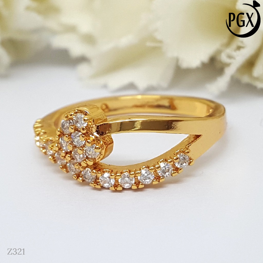 PGX Cincin Xuping Wanita Perhiasan Lapis Emas Aksesoris Fashion Premium - Z321