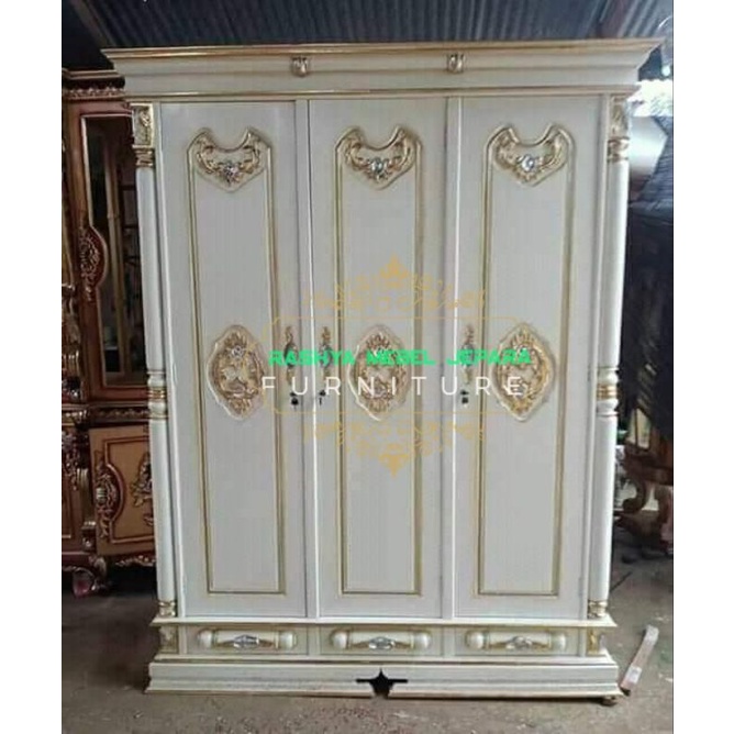 almari pintu 3 kayu jati jepara