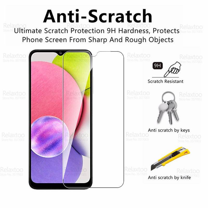 2pcs Film Pelindung Layar Tempered Glass Untuk Samsung Galaxy A03 A03s A13 A23 A53 A73 A33 4G 5G