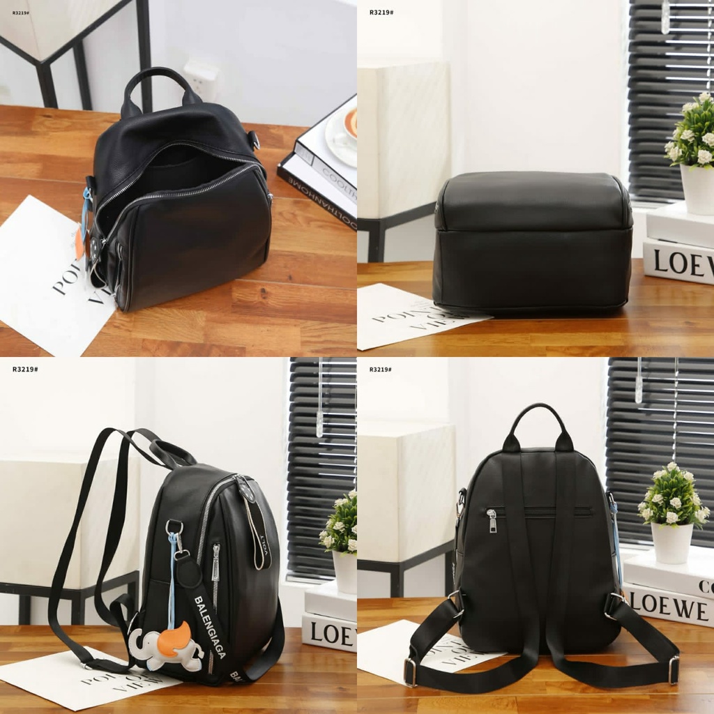 BG  Backpack Leather Zip Silver Hardware R2920 R3216 R3217 R3219