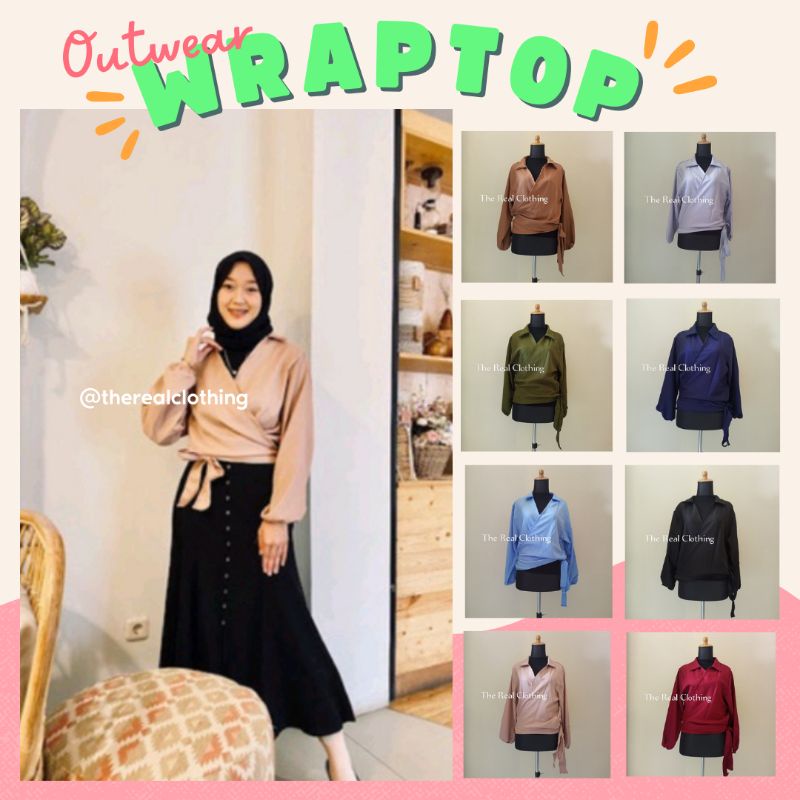 (Ready) Best Layer Wrap Top Cardy Outer/ Wrap Top Cardigan Outfit