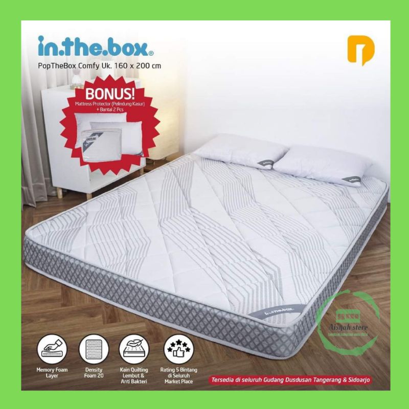 Aisyah store - Kasur InTheBox Free Bantal Matras Protektor 160 x200cm