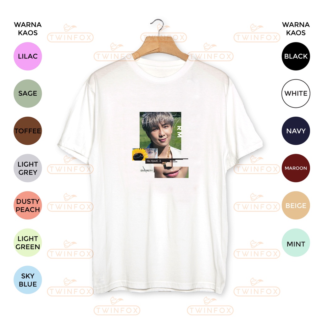 Kaos Kpop Bangtan RM Entirety Me, Myself, &amp; Photo Unisex S-XXL Big size/Jumbo