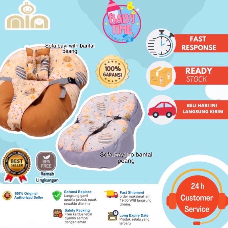 NIA Sofa Bayi New Motif Multifunction+ Bantal Peang NBS 8008 &amp; No Bantal Peang NBS 8007 3in1 New Earth