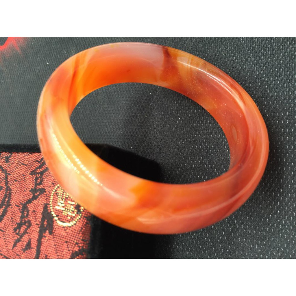 Gelang Bangle Giok Agate Natural Warna Merah