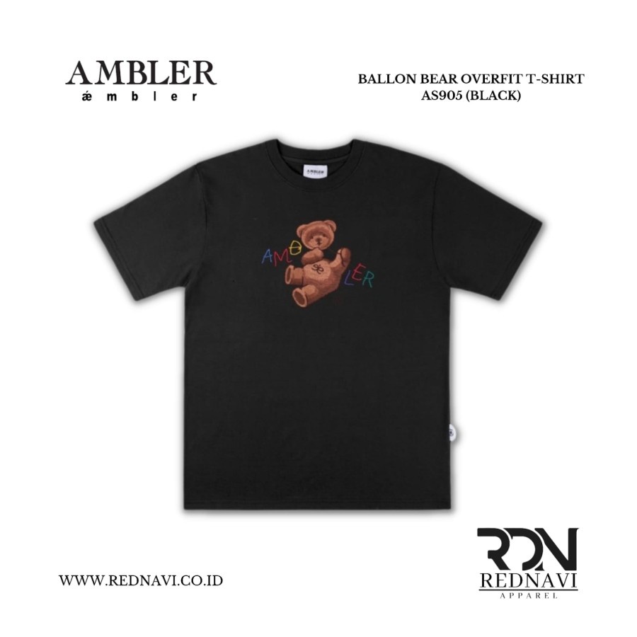 Ambler Ballon Bear T-Shirt (AS905) Black Original