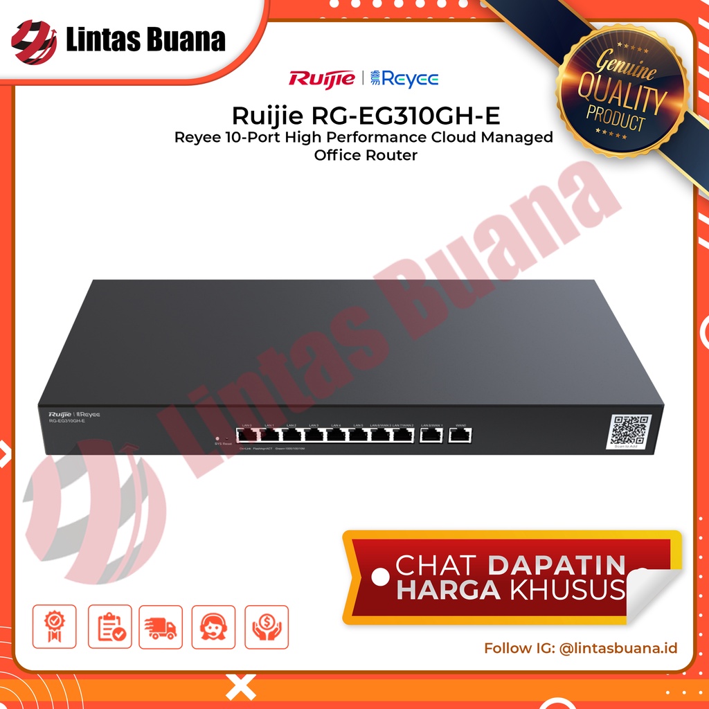 Ruijie Reyee RG-EG310GH-E Reyee 10-Port High Performance Cloud Managed Office Router