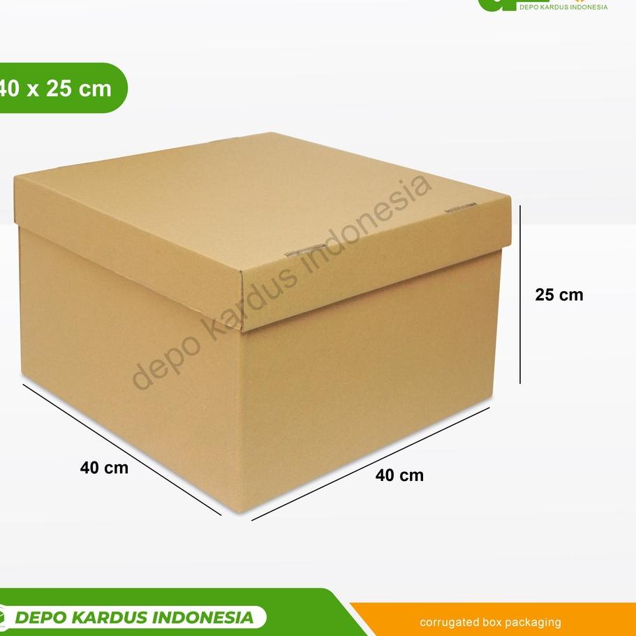 

ゝ Box 40x40x25 cm (Set Top/Bot Asia) Kardus/Karton/Paking/Polos/Hampers/Boneka/Buah/Puding/Tart ば