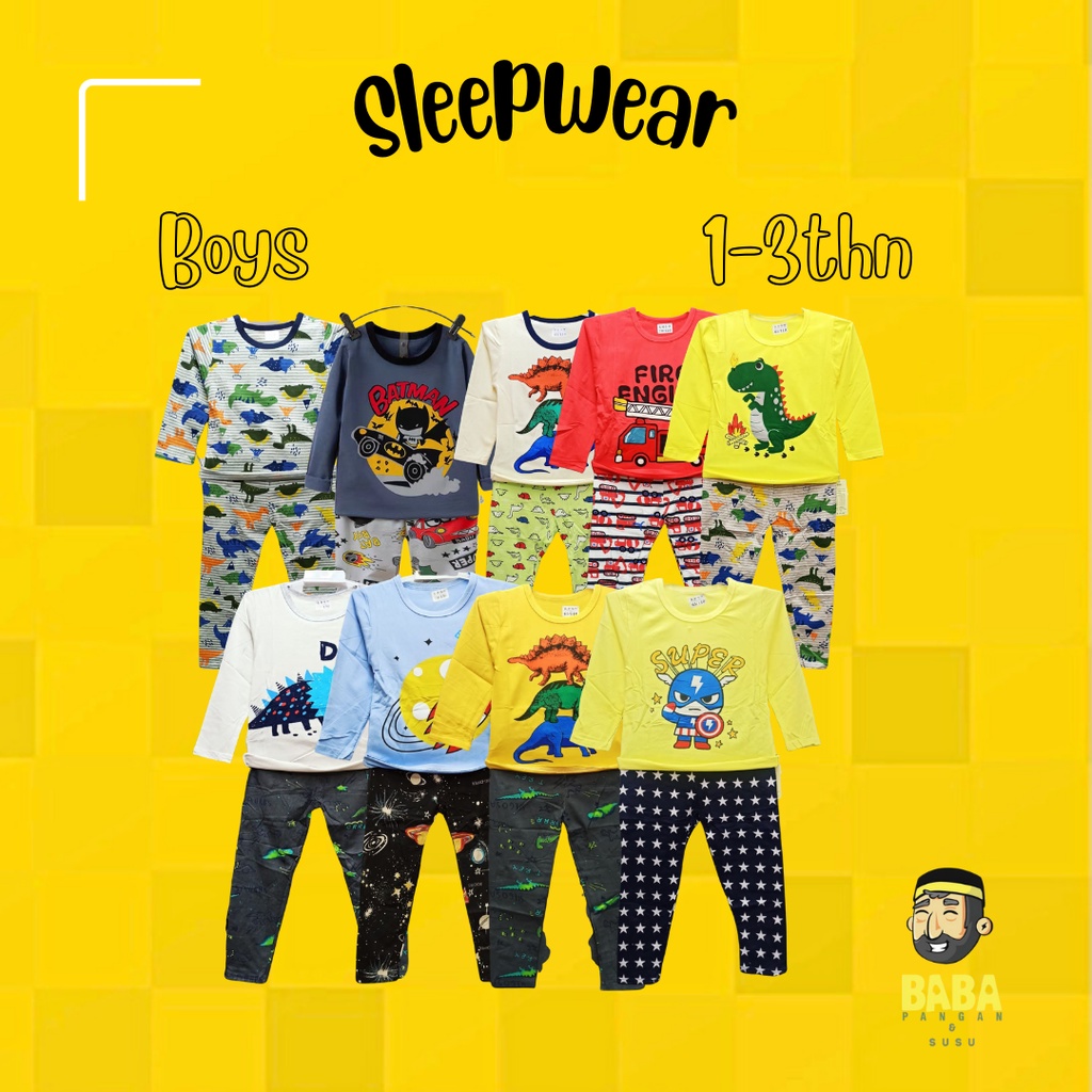 Sleepwear / Piyama Anak / Baju Tidur Anak Laki-laki 1-3Thn