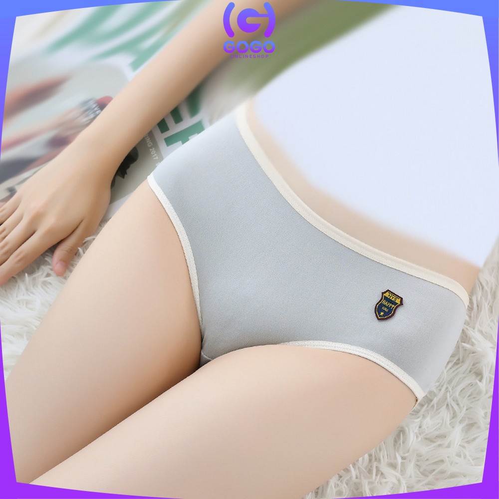 GOGO-P135 Celana Dalam Fashion Wanita Kolor Wanita Bahan Katun Halus CD Wanita Pendek Panties Segitiga Impor