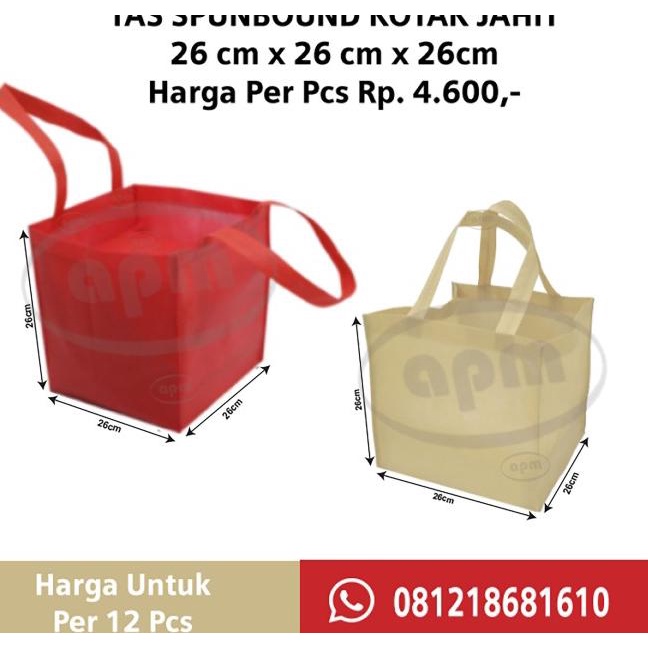 

Tas Spunbond Jahit Ukuran 26x26x26 - Biru Navy